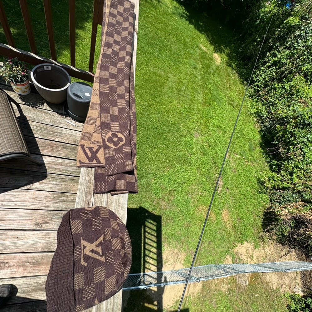 Louis Vuitton Scarf and Beanie Set